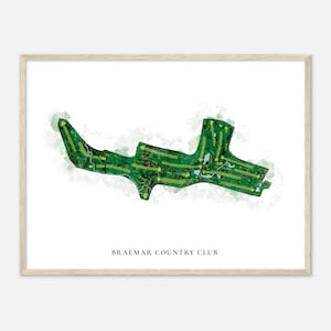 Braemar Country Club, New York - Classic Watercolor Map | Golfer Gift, Golf Wall Art, Golf Poster Print, Course Layout