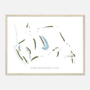Cider Ridge Golf Club, Alabama - moderne aquarelkaart | Golfer cadeau, golf kunst aan de muur, golf poster print, baanindeling