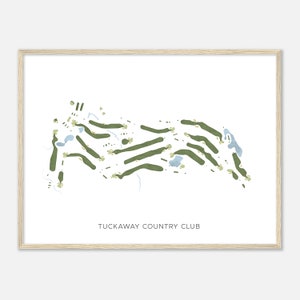 Tuckaway Country Club, Wisconsin - Mappa acquerello moderna / Regalo per golfisti, Arte da parete per golf, Stampa poster di golf, Layout del campo