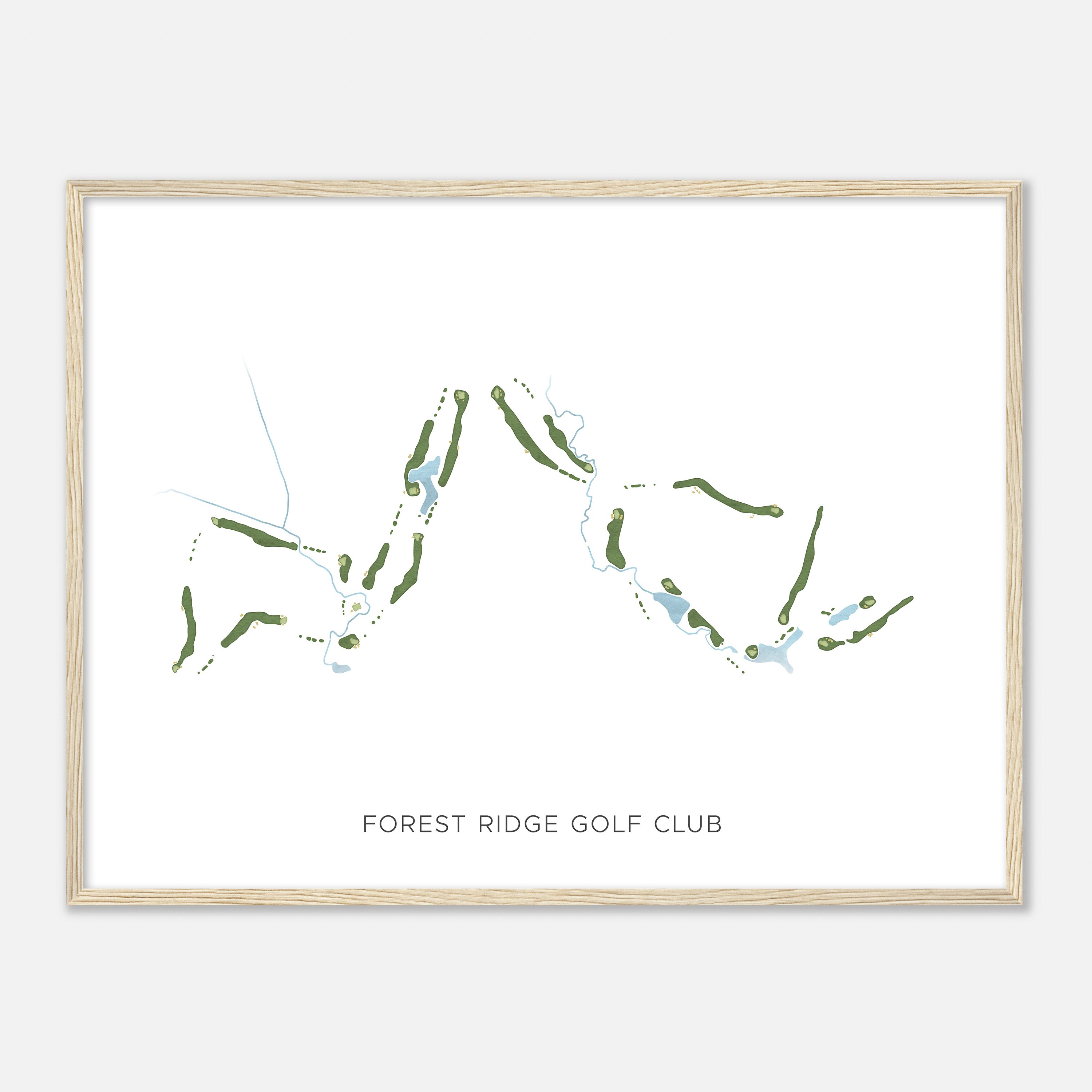 Forest Ridge Golf Club, Oklahoma - Modern Watercolor Map | Golfer