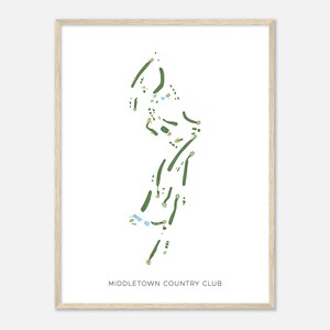 Middletown Country Club, Pennsylvania - Modern Watercolor Map | Golfer Gift, Golf Wall Art, Golf Poster Print, Course Layout