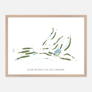 Club de Golf du Lac Carling in , Kanada - Moderne Aquarell Landkarte | Golfer Geschenk, Golf Wandkunst, Golf Poster Druck, Platz Layout