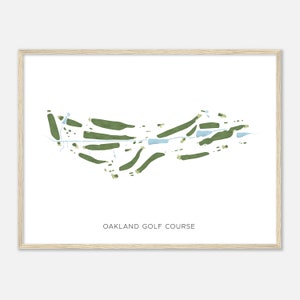 Oakland Golf Club, Maryland - Moderne Aquarell Landkarte | Golfer Geschenk, Golf Wandkunst, Golf Poster Druck, Platz Layout