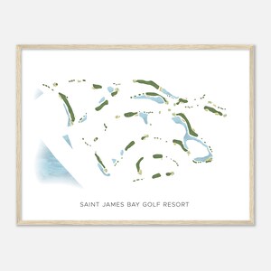 Saint James Bay Golf Resort, Florida - Moderne Aquarell Landkarte | Golfer Geschenk, Golf Wandkunst, Golf Poster Druck, Platz Layout