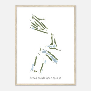 Cedar Pointe Golf Course, Iowa - Modern Watercolor Map | Golfer Gift, Golf Wall Art, Golf Poster Print, Course Layout