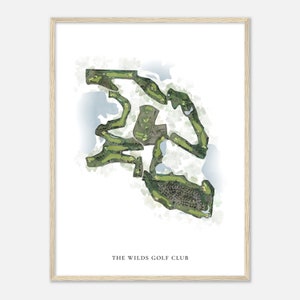 The Wilds Golf Club, Minnesota - Classic Watercolor Map | Golfer Gift, Golf Wall Art, Golf Poster Print, Course Layout