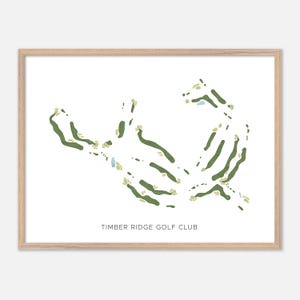 May include: A printable map of the Timber Ridge Golf Club. The map shows the layout of the golf course with green and brown lines representing the fairways and hazards. The text "Timber Ridge Golf Club" is printed at the bottom of the map.
