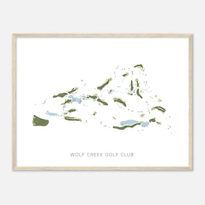 Wolf Creek Golf Club, Nevada - moderne aquarelkaart | Golfer cadeau, golf kunst aan de muur, golf poster print, baanindeling