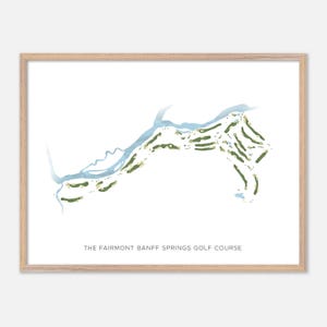 Der Fairmont Banff Springs Golf Platz in Kanada – Moderne Aquarell Landkarte | Golfer Geschenk, Golf Wandkunst, Golf Poster Druck