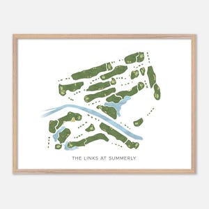 The Links At Summerly in Wildomar, Kalifornien - Moderne Aquarell Landkarte | Golfer Geschenk, Golf Wandkunst, Golf Poster Druck, Platz Layout