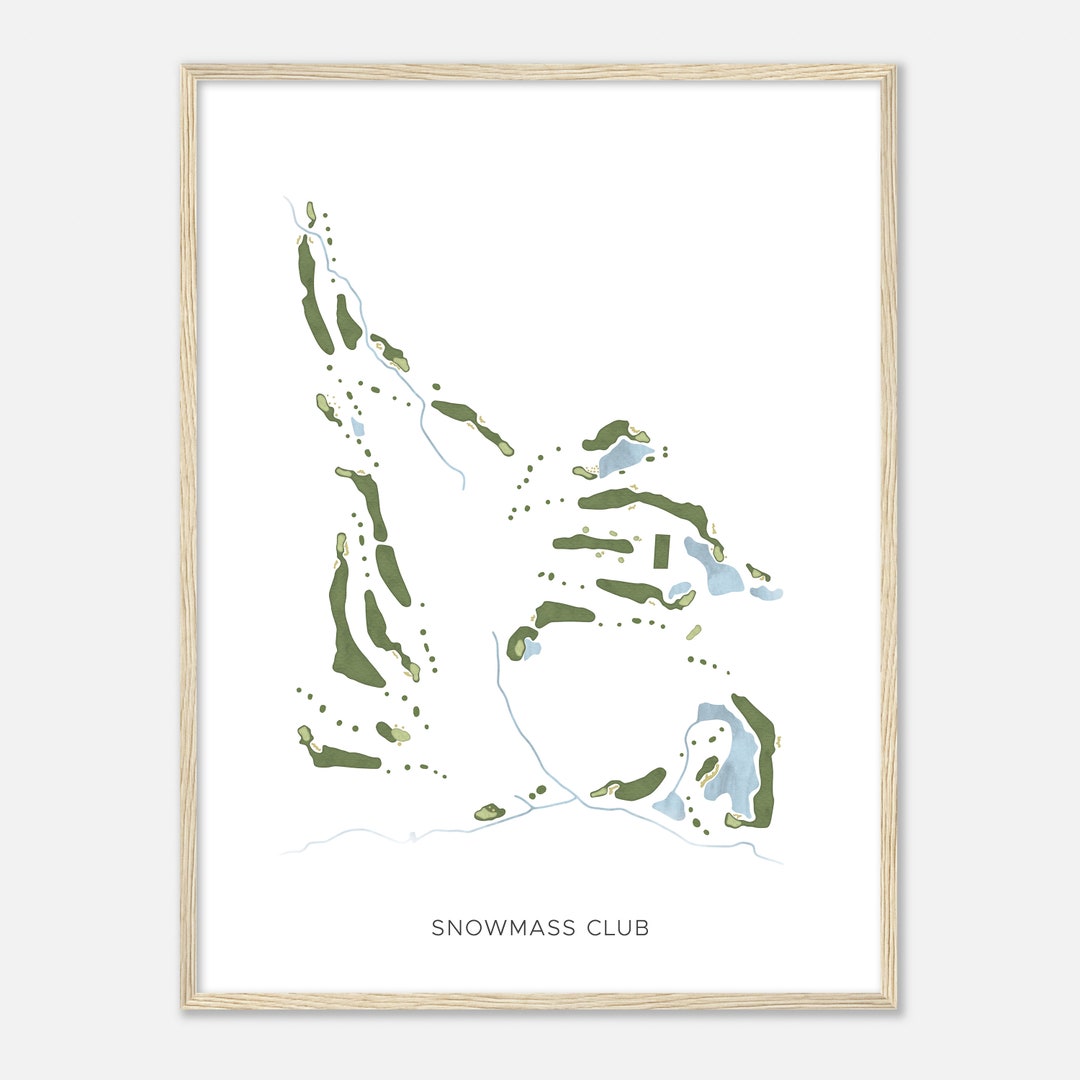 Snowmass Club, Colorado Modern Watercolor Map Golfer Gift, Golf Wall
