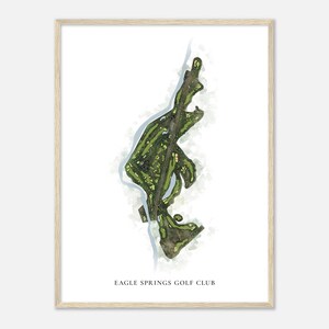 Eagle Springs Golf Club, Colorado - Carte aquarellée classique | Cadeau golfeur, oeuvre d'art murale de golf, impression d'affiche de golf, aménagement du parcours