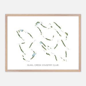 Quail Creek Country Club in Green Valley, Arizona: moderne aquarelkaart | Golfcadeau, golfmuurkunst, golfposterprint, baanindeling