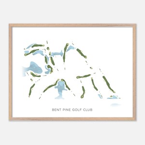 Bent Pine Golf Club in Vero Beach, Florida: moderne aquarelkaart | Golfcadeau, golfmuurkunst, golfposterprint, baanindeling