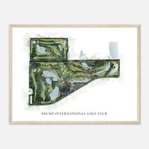 International Trump Golf Club, Florida - Klassische Aquarell Karte | Golfer Geschenk, Golf Wandkunst, Golf Poster Druck, Platz Layout