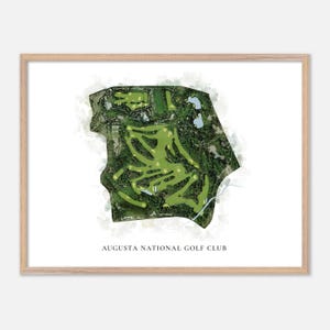 Augusta National Golf Club in Augusta, Georgia - Klassische Aquarell Karte | Golfer Geschenk, Golf Wandkunst, Golf Poster Druck, Platz Layout