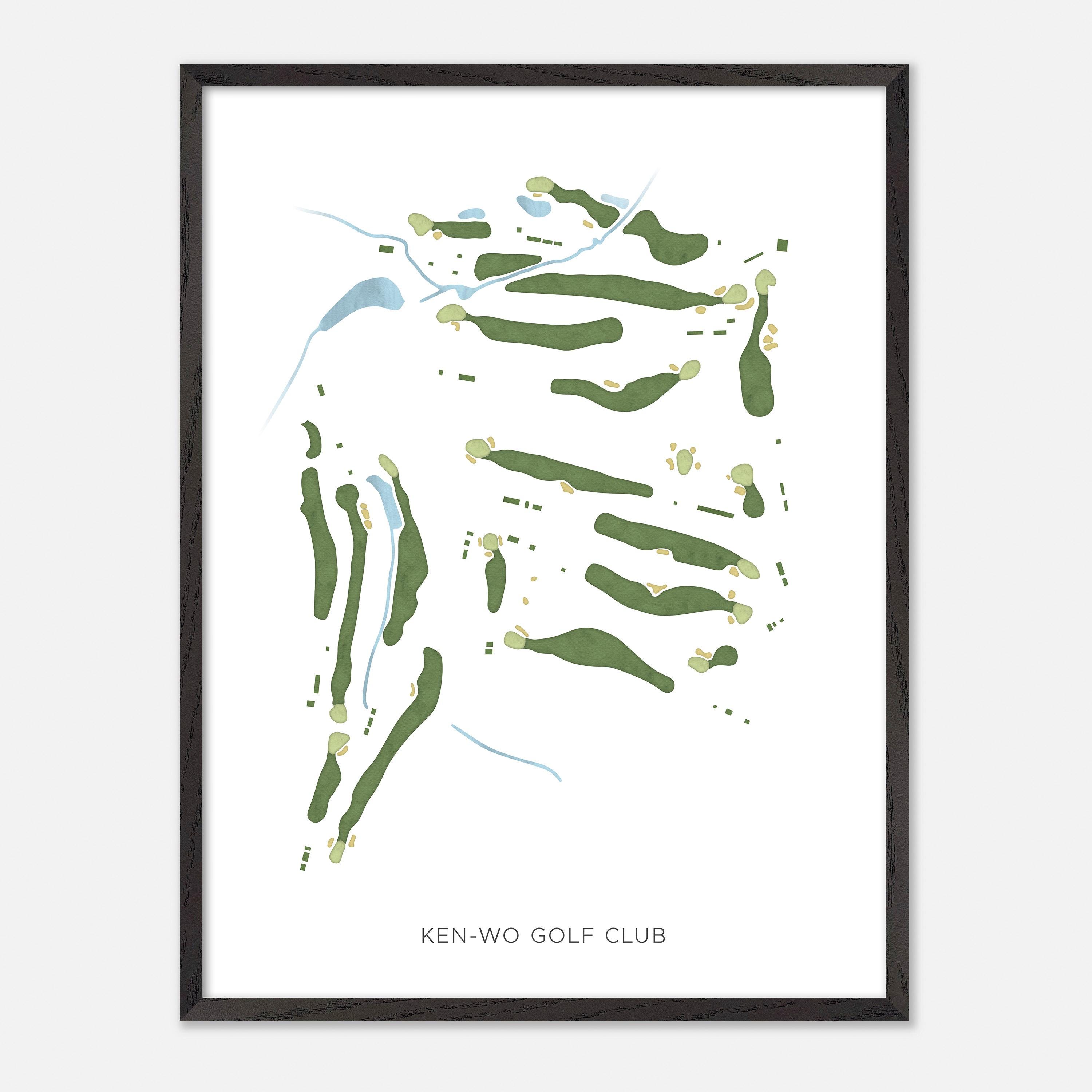 Ken-wo Golf Club in , Canada - Modern Watercolor Map | Golfer Gift