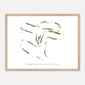 Crow Canyon Country Club a Danville, California - Mappa moderna ad acquerello / Regalo per golfisti, Arte murale per golf, Stampa poster per golf, Layout del campo
