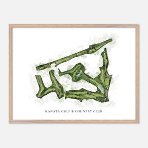 Kanata Golf & Country Club a , Canada - Mappa classica ad acquerello / Regalo per golfisti, Arte murale per golf, Stampa poster per golf, Layout del campo