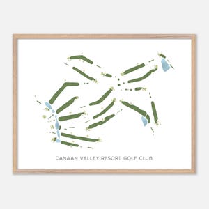 Golfclub Canaan Valley Resort in Davis, West-Virginia: moderne aquarelkaart | Golfcadeau, golfmuurkunst, golfposterprint
