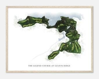 The Legend Course At Giants Ridge, Minnesota - Classic Watercolor Map | Golfer Gift, Golf Wall Art, Golf Poster Print, Course Layout