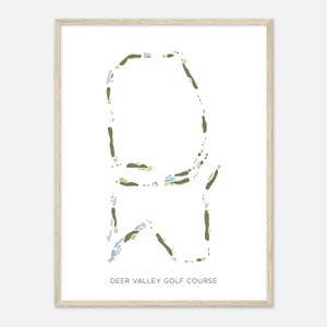 Deer Valley Golf Course, Arizona - Moderne aquarelkaart | Golfer cadeau, golf kunst aan de muur, golf poster print, baanindeling