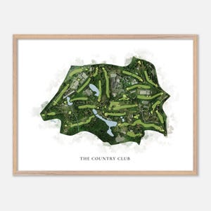 The Country Club in Brookline, Massachusetts - Classic Watercolor Map | Golfer Gift, Golf Wall Art, Golf Poster Print, Course Layout