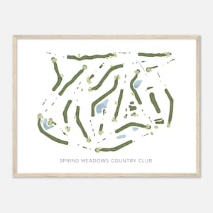 Spring Meadows Country Club, Griffin Green - Moderne Aquarell Landkarte | Golfer Geschenk, Golf Wandkunst, Golf Poster Druck, Platz Layout