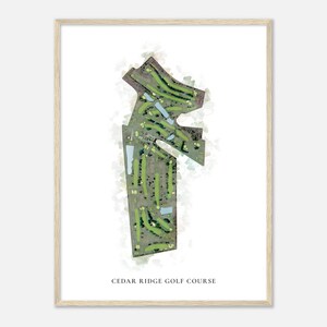 Cedar Ridge Golf Course, Pennsylvania - Classic Watercolor Map | Golfer Gift, Golf Wall Art, Golf Poster Print, Course Layout