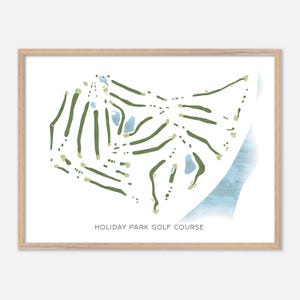 Ferienpark-Golfplatz in Saskatoon, Kanada - Moderne Aquarell-Karte | Golfer Geschenk, Golf Wandkunst, Golf Poster Druck, Platz Layout