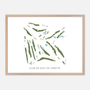 Club de Golf De Lorette in , Kanada - Moderne Aquarell Landkarte | Golfer Geschenk, Golf Wandkunst, Golf Poster Druck, Platz Layout