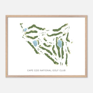 Cape Cod National Golf Club in Harwich, Massachusetts - Moderne Aquarell Landkarte | Golfer Geschenk, Golf Wandkunst, Golf Poster Druck