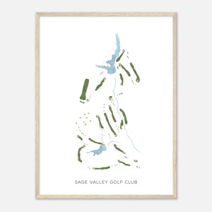 Sage Valley Golf Club, South Carolina - moderne aquarelkaart | Golfer cadeau, golf kunst aan de muur, golf poster print, baanindeling