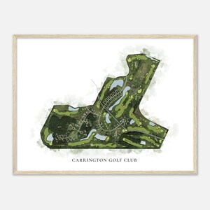 Carrington Golf Club, Michigan - Classic Watercolor Map | Golfer Gift, Golf Wall Art, Golf Poster Print, Course Layout