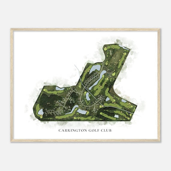 Carrington Golf Club, Michigan - Classic Watercolor Map | Golfer