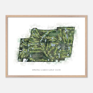 Club de golf de Spring Lakes à Whitchurch-Stouffville, Canada - Carte aquarelle classique | Cadeau de golfeur, oeuvre d'art murale de golf, impression d'affiche de golf