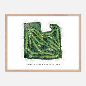 Seymour Golf & Country Club a , Canada - Mappa classica ad acquerello / Regalo per golfisti, Arte murale per golf, Stampa poster per golf, Layout del campo