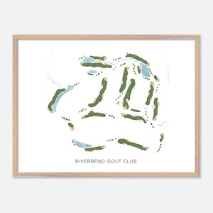 Riverbend Golf Club in , Kanada - Moderne Aquarell Landkarte | Golfer Geschenk, Golf Wandkunst, Golf Poster Druck, Platz Layout