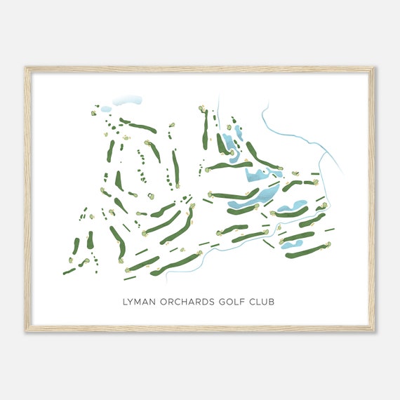 Lyman Orchards Golf Club, Connecticut - Modern Watercolor Map
