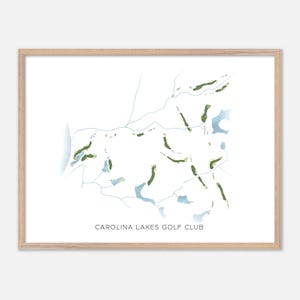 Carolina Lakes Golf Club in Indian Land, South Carolina: moderne aquarelkaart | Golfcadeau, golfmuurkunst, golfposterprint