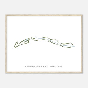 Hesperia Golf & Country Club, California - Modern Watercolor Map | Golfer Gift, Golf Wall Art, Golf Poster Print, Course Layout