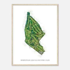 Hempstead Golf & Country Club, New York - Classic Watercolor Map | Golfer Gift, Golf Wall Art, Golf Poster Print, Course Layout