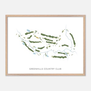 Greenhills Country Club a Londra, Canada - Mappa moderna ad acquerello / Regalo per golfisti, Arte murale per golf, Stampa poster per golf, Layout del campo