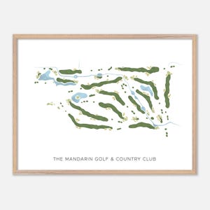 The Mandarin Golf & Country Club a , Canada - Mappa moderna ad acquerello / Regalo per golfisti, Arte murale per golf, Stampa poster per golf, Layout del campo