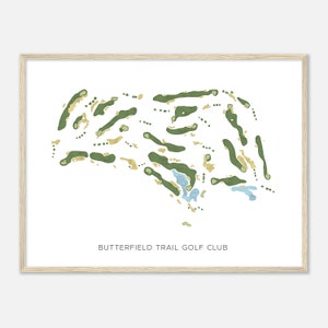 Butterfield Trail Golf Club, Texas - Modern Watercolor Map | Golfer Gift, Golf Wall Art, Golf Poster Print, Course Layout