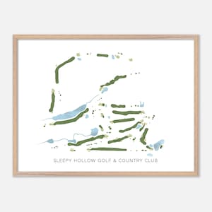 Sleepy Hollow Golf & Country Club a , Canada - Mappa moderna ad acquerello / Regalo per golfisti, Arte murale per golf, Stampa poster per golf, Layout del campo