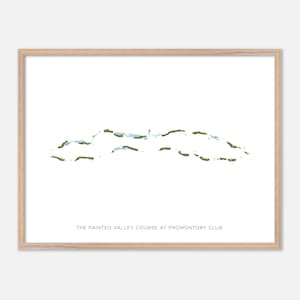 The Painted Valley Course bij Promontory Club in Peoa (Utah) - moderne aquarelkaart | Golfcadeau, golfmuurkunst, golfposterprint