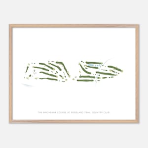 Il Birchbank Course al Rossland Trail Country Club in Canada - Mappa moderna ad acquerello / Regalo per golfisti, Arte murale per golf, Stampa poster per golf