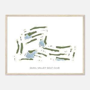 Quail Valley Golf Club, Oregon - Moderne aquarelkaart | Golfer cadeau, golf kunst aan de muur, golf poster print, baanindeling