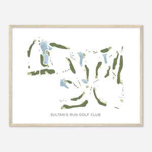 Sultan's Run Golf Club, Indiana - Moderne Aquarell Landkarte | Golfer Geschenk, Golf Wandkunst, Golf Poster Druck, Platz Layout